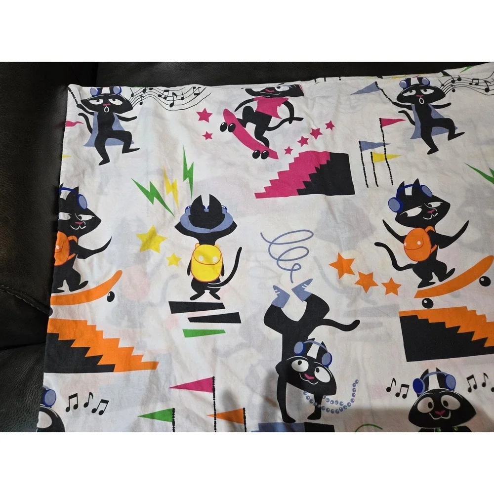 Unbranded Cartoon Skater‎ Cat Twin Duvet Cover Multicolor Retro 90s Style Good